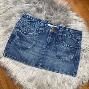 Denim mini skirt